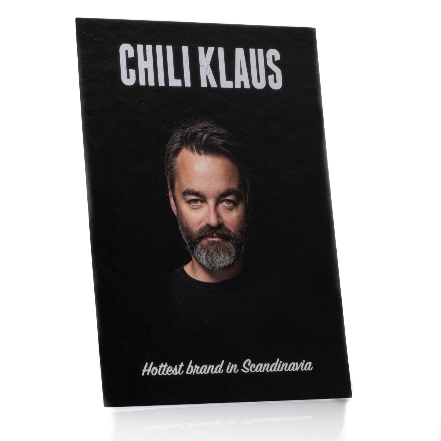A5 ståskilt m. logo Chili Klaus