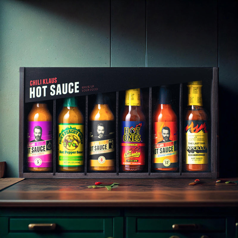 The RACK 6 gavebox m. hot sauces