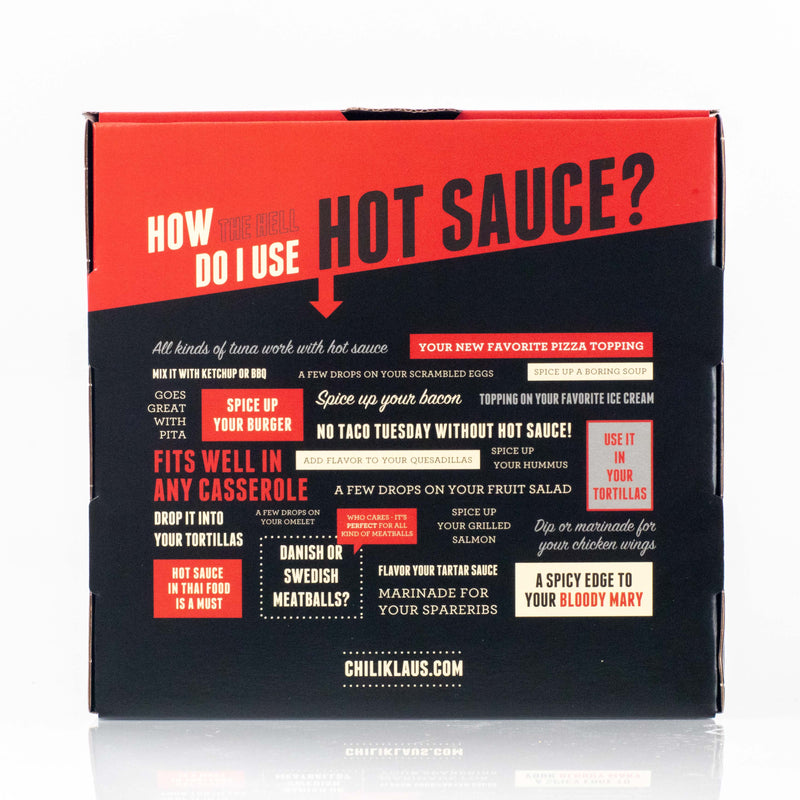 chili klaus box med hot sauce